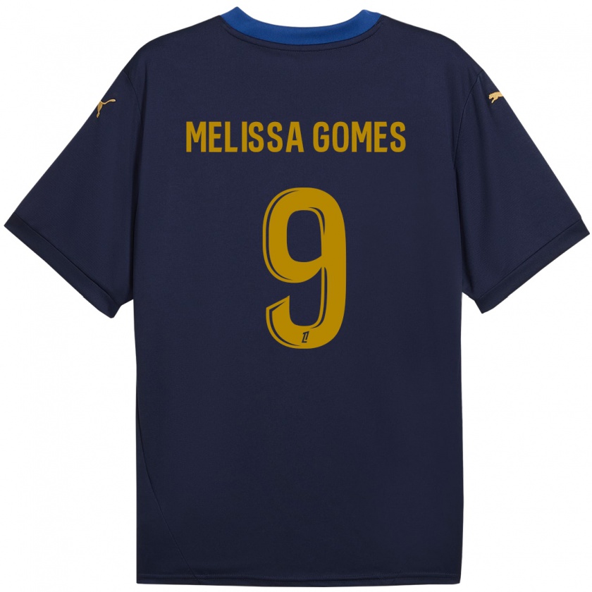 Kandiny Damen Melissa Ferreira Gomes #9 Marineblau Gold Auswärtstrikot Trikot 2024/25 T-Shirt