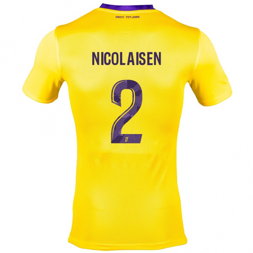 Kandiny Damen Rasmus Nicolaisen #2 Gelb Lila Auswärtstrikot Trikot 2024/25 T-Shirt