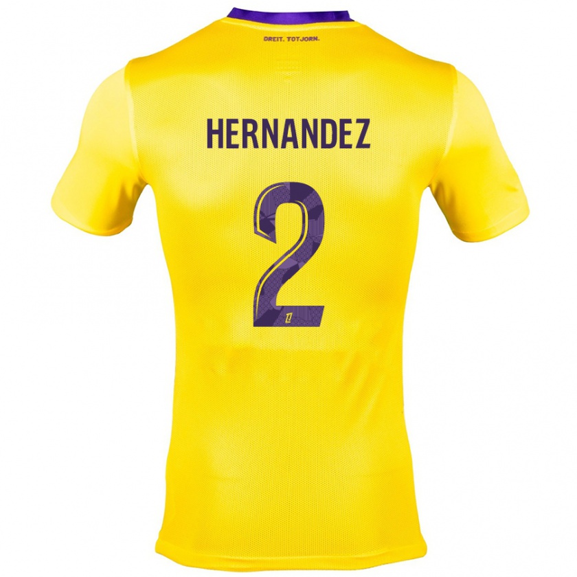 Kandiny Damen Lucie Hernandez #2 Gelb Lila Auswärtstrikot Trikot 2024/25 T-Shirt