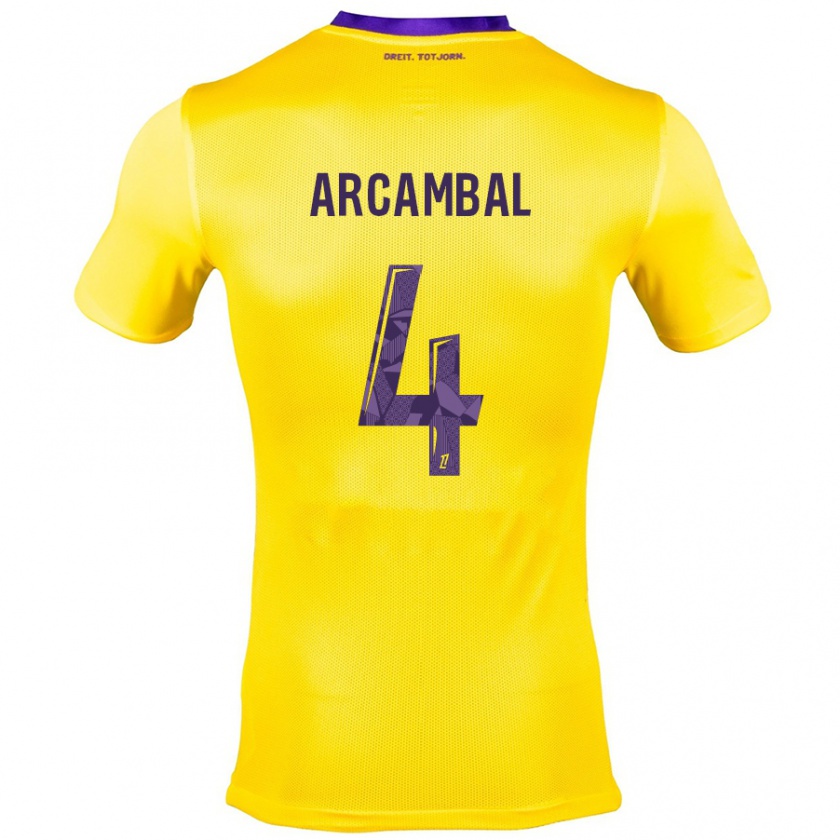 Kandiny Damen Anais Arcambal #4 Gelb Lila Auswärtstrikot Trikot 2024/25 T-Shirt