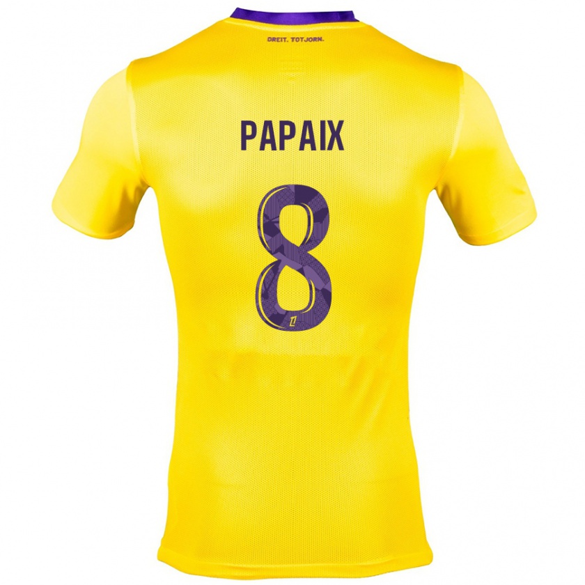 Kandiny Damen Pauline Papaix #8 Gelb Lila Auswärtstrikot Trikot 2024/25 T-Shirt