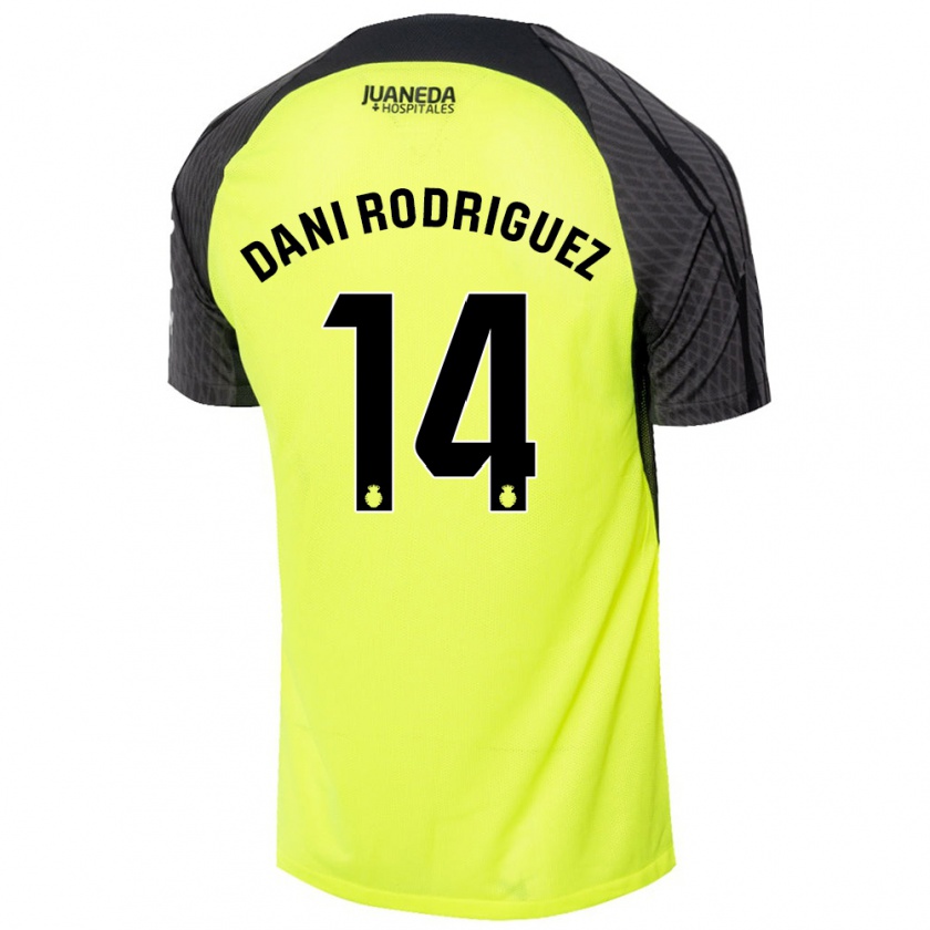 Kandiny Damen Dani Rodríguez #14 Fluoreszierend Grün Schwarz Auswärtstrikot Trikot 2024/25 T-Shirt