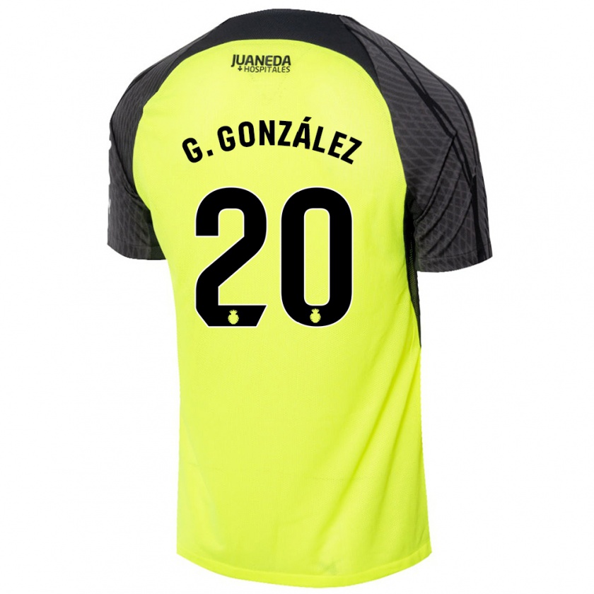 Kandiny Damen Giovanni González #20 Fluoreszierend Grün Schwarz Auswärtstrikot Trikot 2024/25 T-Shirt