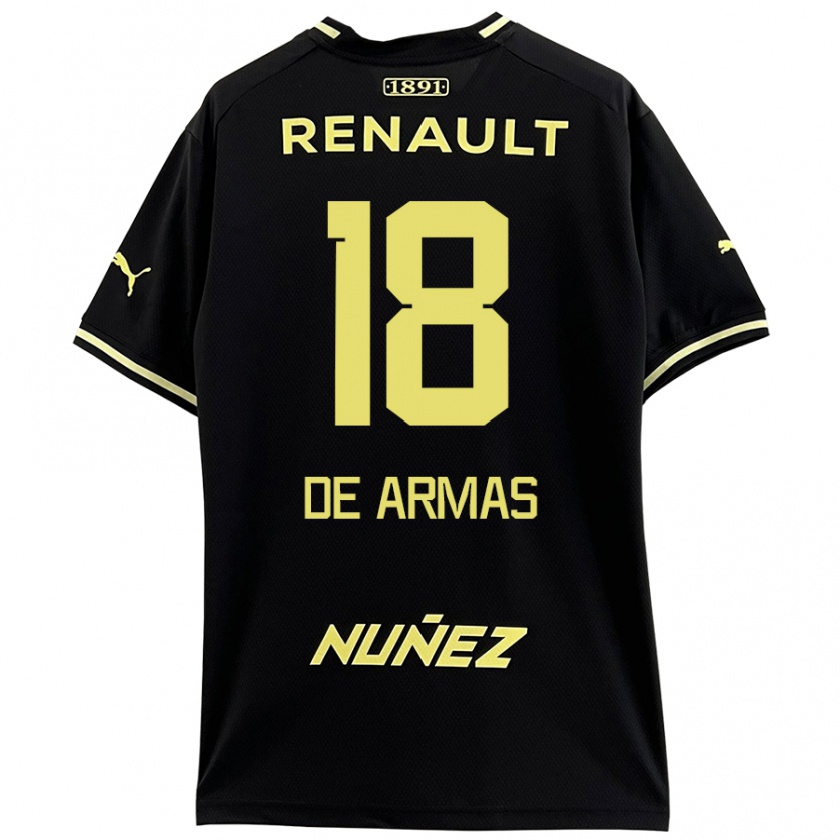 Kandiny Damen Nahuel De Armas #18 Schwarz Gelb Auswärtstrikot Trikot 2024/25 T-Shirt