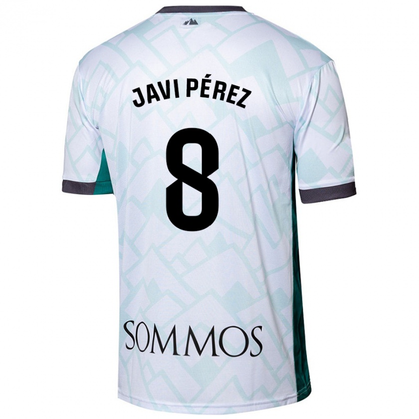 Kandiny Damen Javi Pérez #8 Weiß Grün Auswärtstrikot Trikot 2024/25 T-Shirt