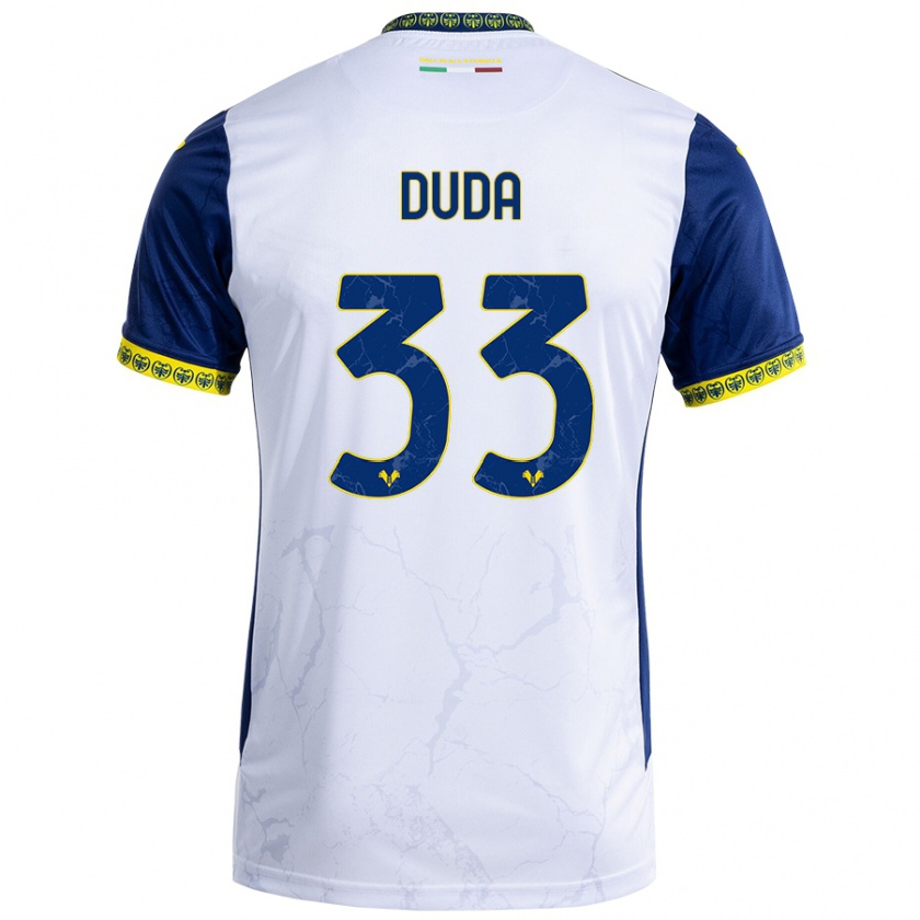 Kandiny Damen Ondrej Duda #33 Weiß Blau Auswärtstrikot Trikot 2024/25 T-Shirt