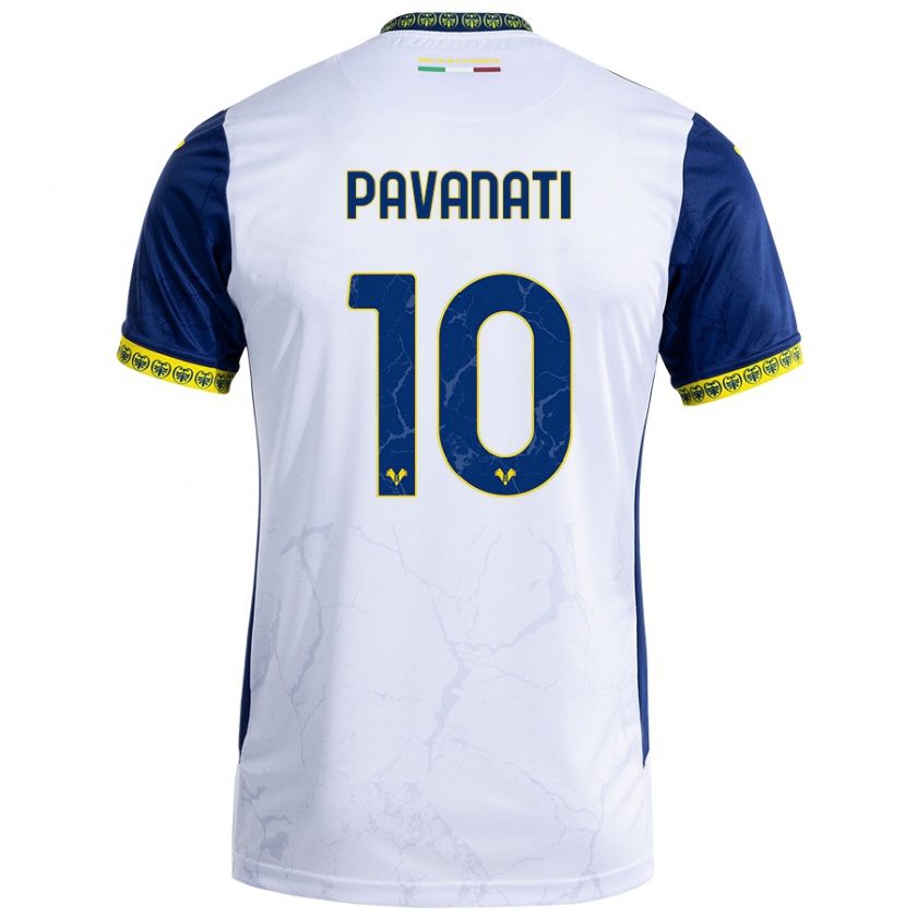 Kandiny Damen Alessandro Pavanati #10 Weiß Blau Auswärtstrikot Trikot 2024/25 T-Shirt