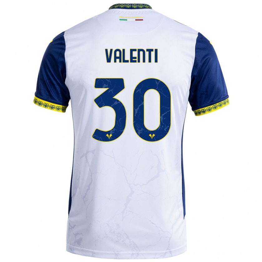 Kandiny Damen Francesco Valenti #30 Weiß Blau Auswärtstrikot Trikot 2024/25 T-Shirt