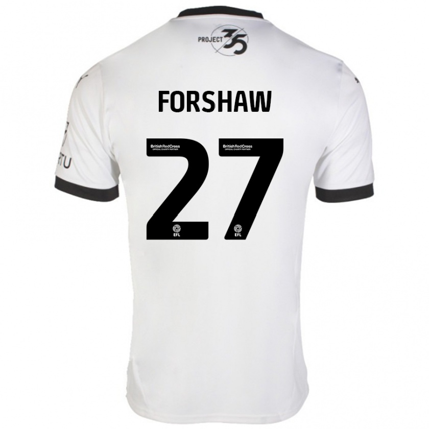 Kandiny Damen Adam Forshaw #27 Weiß Schwarz Auswärtstrikot Trikot 2024/25 T-Shirt