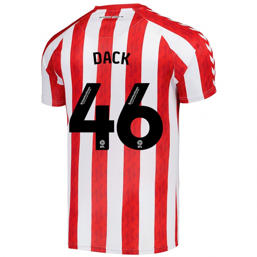 Kandiny Kinder Bradley Dack #46 Rot Weiß Heimtrikot Trikot 2024/25 T-Shirt