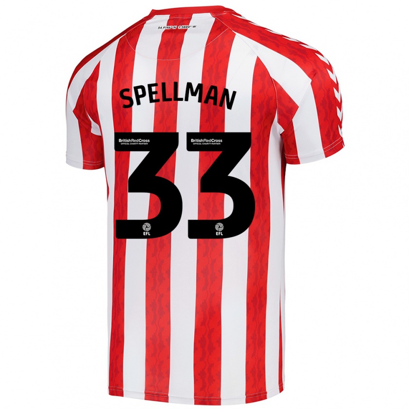 Kandiny Kinder Michael Spellman #33 Rot Weiß Heimtrikot Trikot 2024/25 T-Shirt