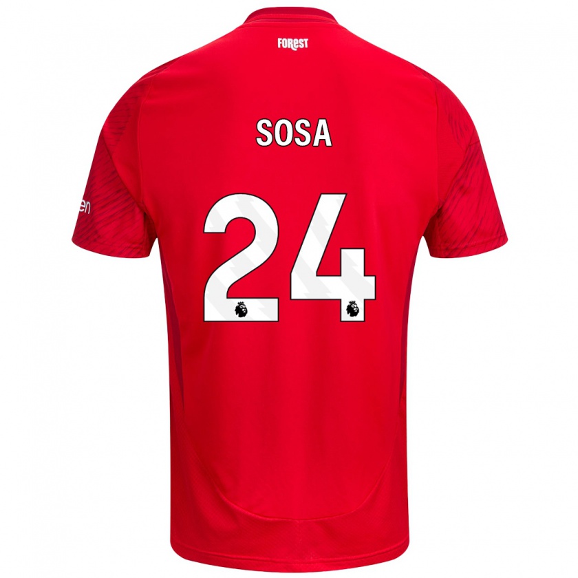 Kandiny Kinder Ramón Sosa #24 Rot Weiß Heimtrikot Trikot 2024/25 T-Shirt