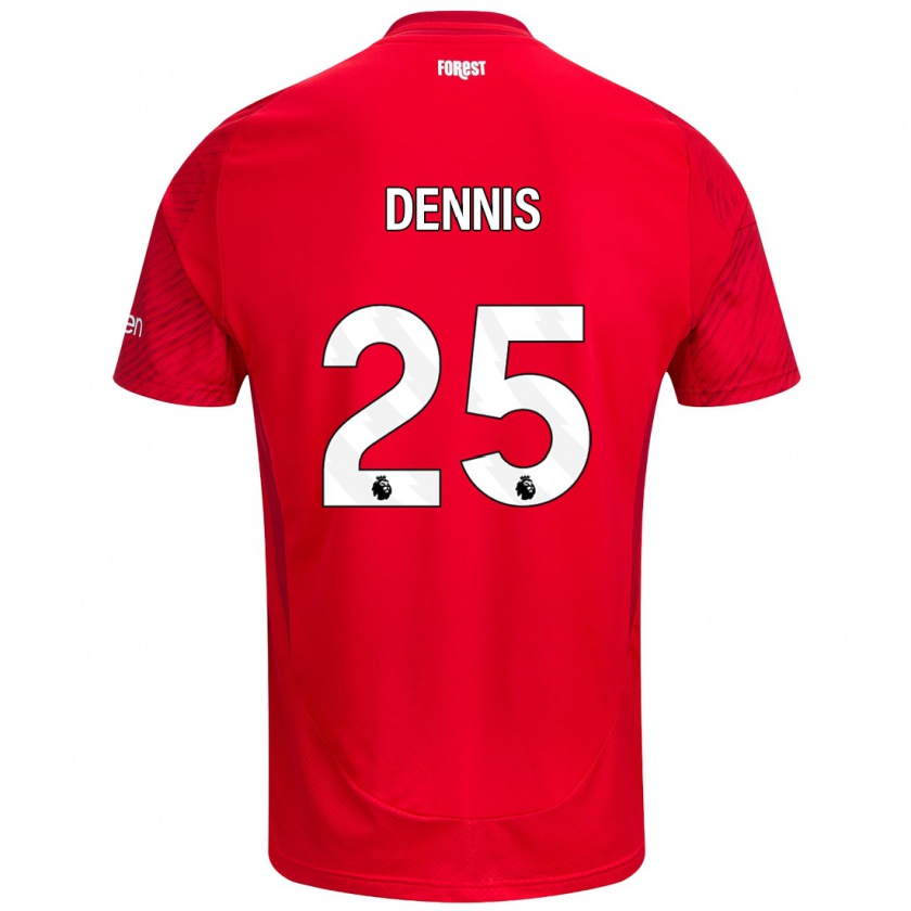 Kandiny Kinder Emmanuel Dennis #25 Rot Weiß Heimtrikot Trikot 2024/25 T-Shirt