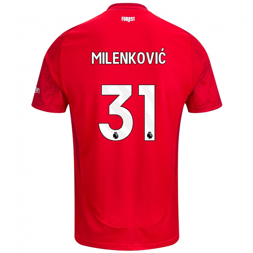 Kandiny Kinder Nikola Milenković #31 Rot Weiß Heimtrikot Trikot 2024/25 T-Shirt