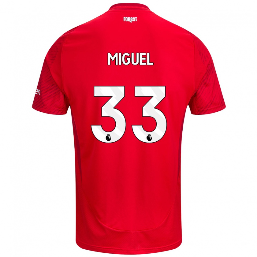 Kandiny Kinder Carlos Miguel #33 Rot Weiß Heimtrikot Trikot 2024/25 T-Shirt