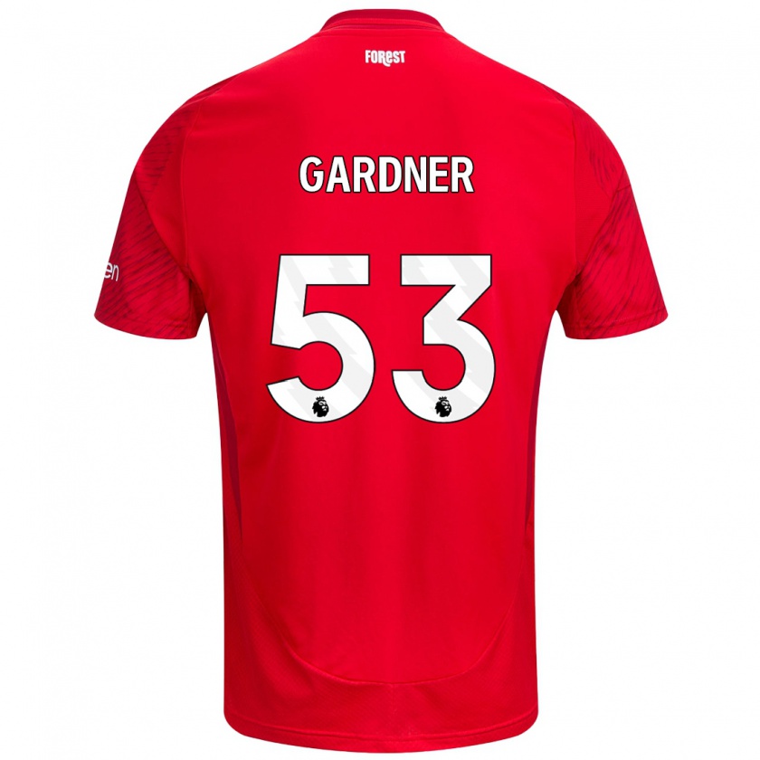 Kandiny Kinder Joe Gardner #53 Rot Weiß Heimtrikot Trikot 2024/25 T-Shirt