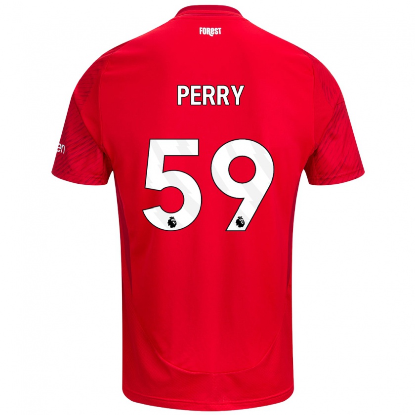 Kandiny Kinder Ben Perry #59 Rot Weiß Heimtrikot Trikot 2024/25 T-Shirt