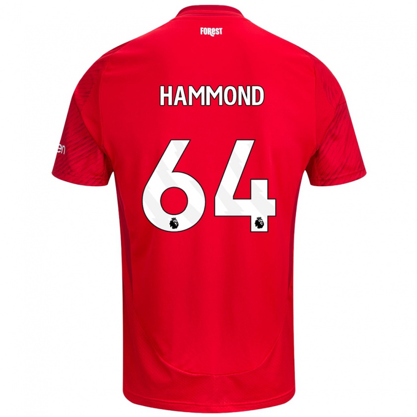 Kandiny Kinder Ben Hammond #64 Rot Weiß Heimtrikot Trikot 2024/25 T-Shirt