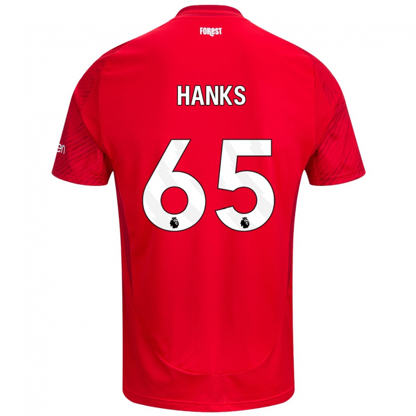 Kandiny Kinder Justin Hanks #65 Rot Weiß Heimtrikot Trikot 2024/25 T-Shirt