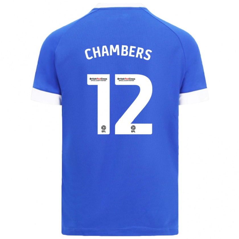 Kandiny Kinder Calum Chambers #12 Himmelblau Heimtrikot Trikot 2024/25 T-Shirt