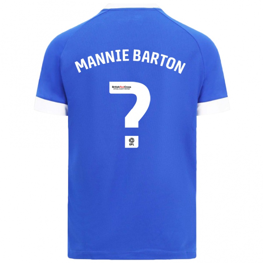 Kandiny Kinder Mannie Barton #0 Himmelblau Heimtrikot Trikot 2024/25 T-Shirt