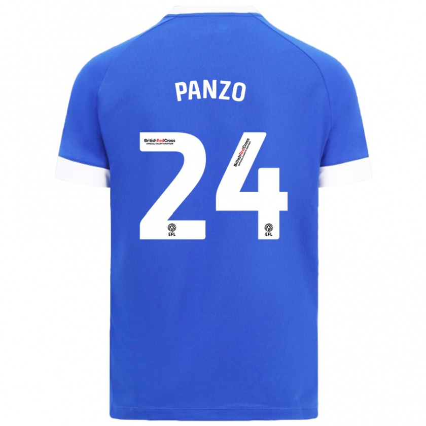 Kandiny Kinder Jonathan Panzo #24 Himmelblau Heimtrikot Trikot 2024/25 T-Shirt