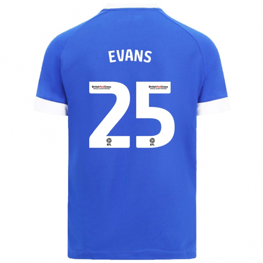 Kandiny Kinder Kieron Evans #25 Himmelblau Heimtrikot Trikot 2024/25 T-Shirt