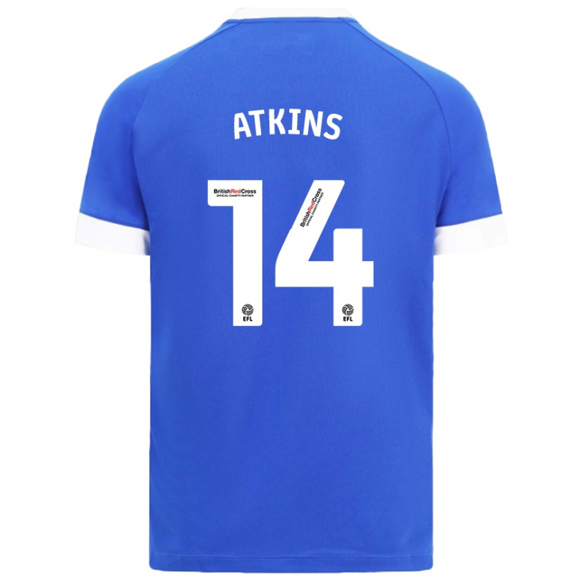 Kandiny Kinder Zoe Atkins #14 Himmelblau Heimtrikot Trikot 2024/25 T-Shirt