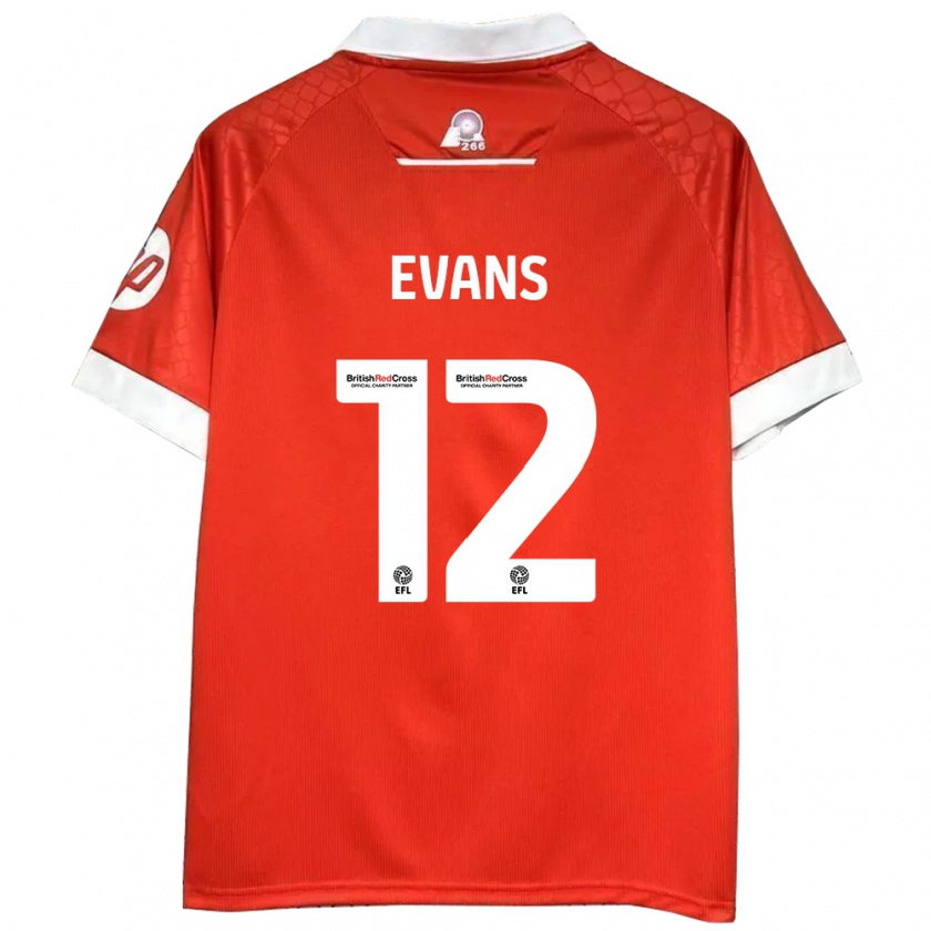 Kandiny Kinder George Evans #12 Rot Weiß Heimtrikot Trikot 2024/25 T-Shirt