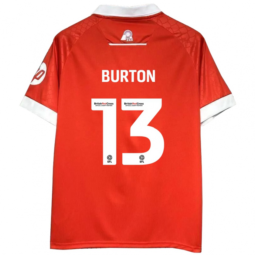 Kandiny Kinder Callum Burton #13 Rot Weiß Heimtrikot Trikot 2024/25 T-Shirt