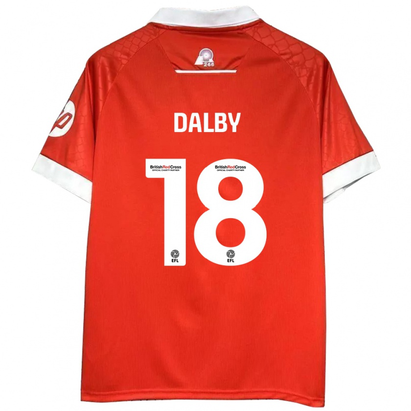 Kandiny Kinder Sam Dalby #18 Rot Weiß Heimtrikot Trikot 2024/25 T-Shirt