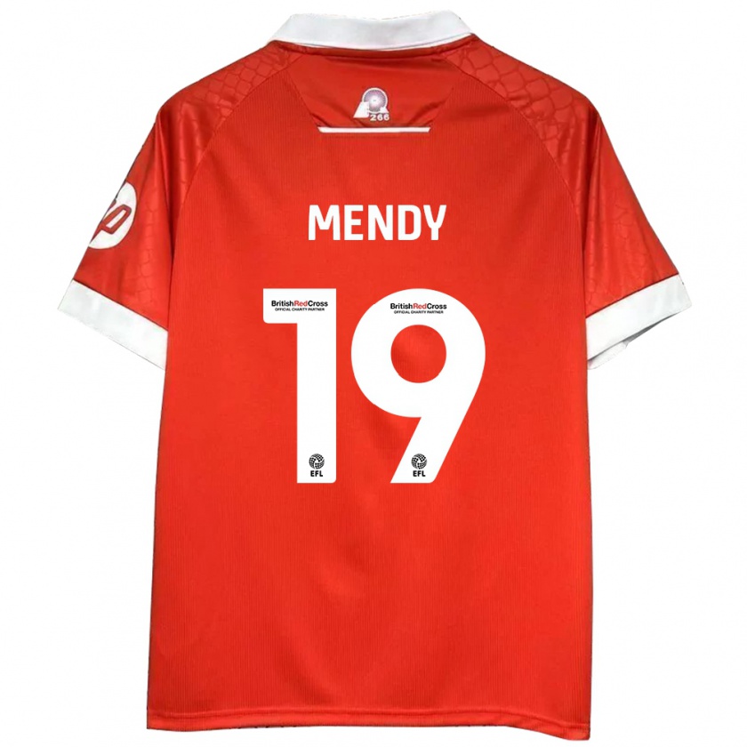 Kandiny Kinder Jacob Mendy #19 Rot Weiß Heimtrikot Trikot 2024/25 T-Shirt