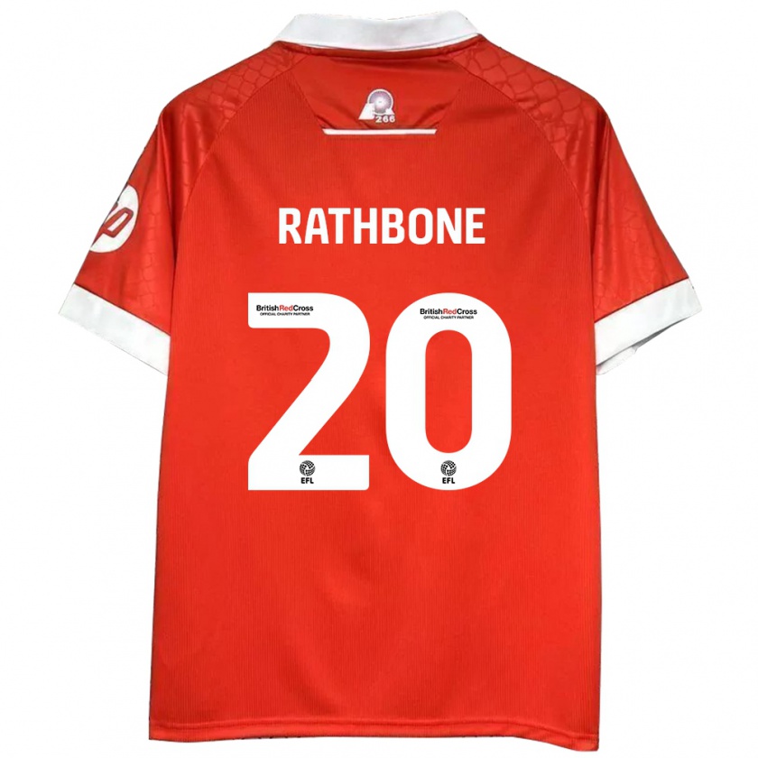 Kandiny Kinder Ollie Rathbone #20 Rot Weiß Heimtrikot Trikot 2024/25 T-Shirt