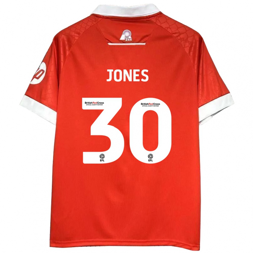 Kandiny Kinder James Jones #30 Rot Weiß Heimtrikot Trikot 2024/25 T-Shirt