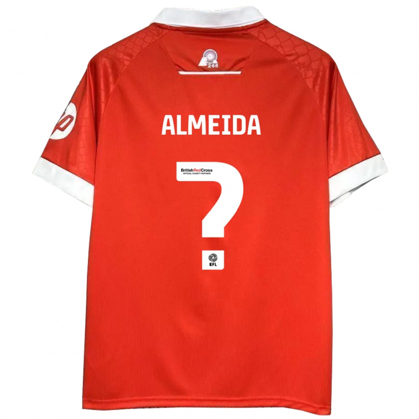 Kandiny Kinder Daymeon Almeida #0 Rot Weiß Heimtrikot Trikot 2024/25 T-Shirt