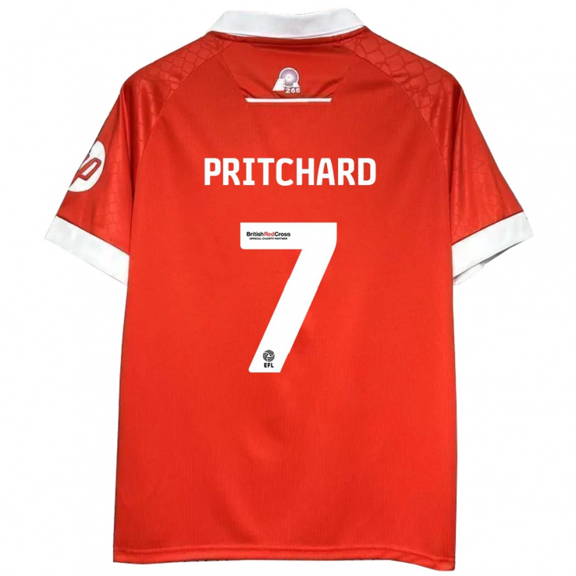 Kandiny Kinder Rebecca Pritchard #7 Rot Weiß Heimtrikot Trikot 2024/25 T-Shirt