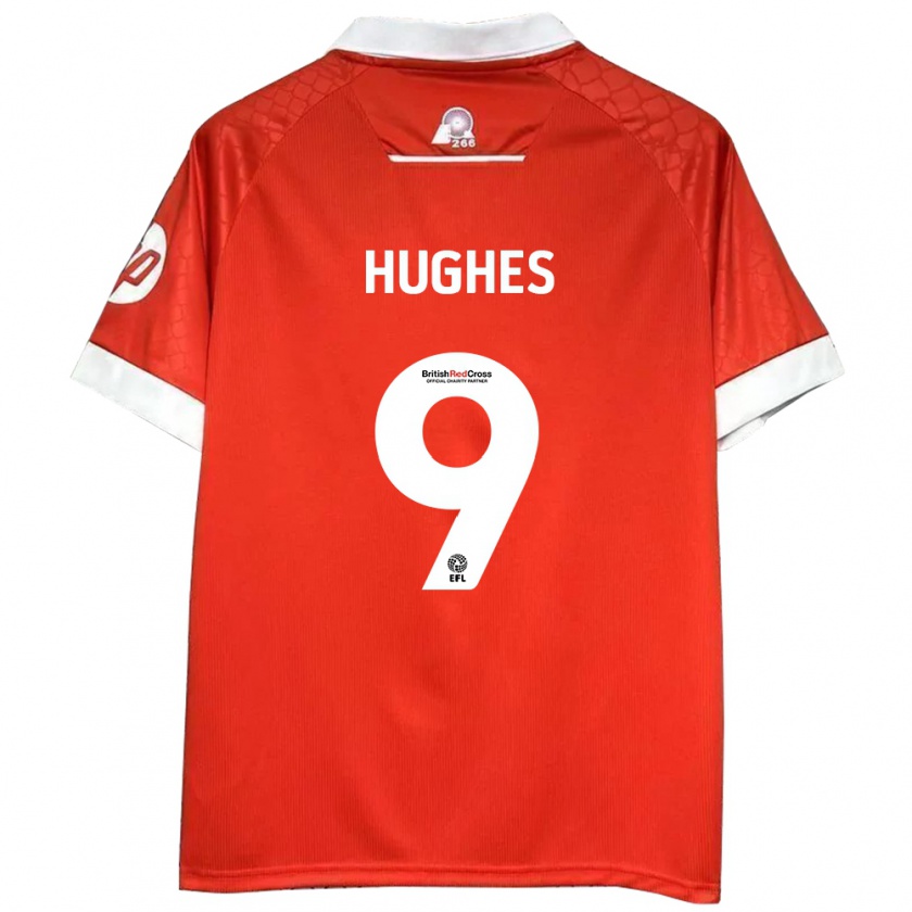 Kandiny Kinder Rosie Hughes #9 Rot Weiß Heimtrikot Trikot 2024/25 T-Shirt