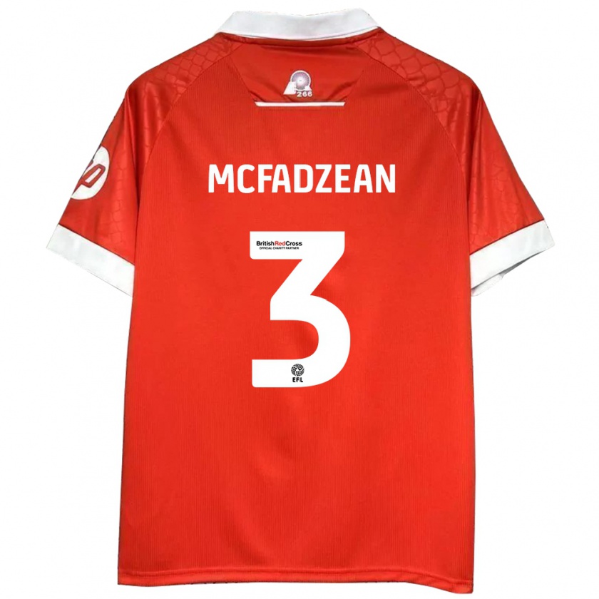 Kandiny Kinder Callum Mcfadzean #3 Rot Weiß Heimtrikot Trikot 2024/25 T-Shirt