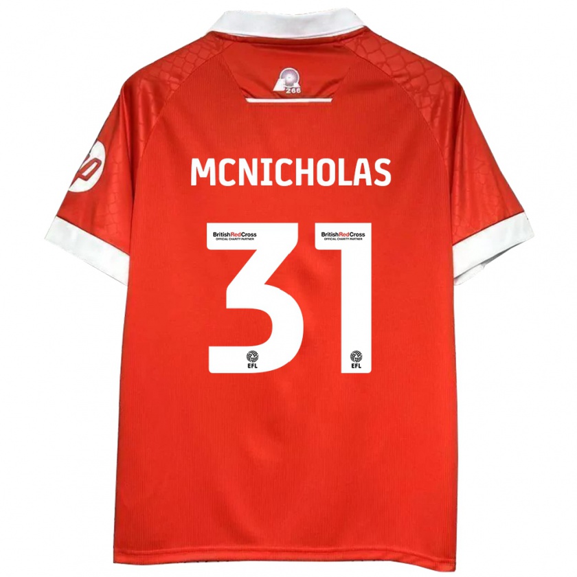 Kandiny Kinder Luke Mcnicholas #31 Rot Weiß Heimtrikot Trikot 2024/25 T-Shirt