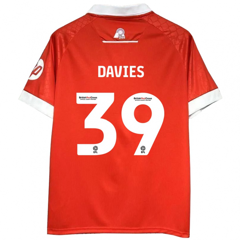 Kandiny Kinder Daniel Davies #39 Rot Weiß Heimtrikot Trikot 2024/25 T-Shirt