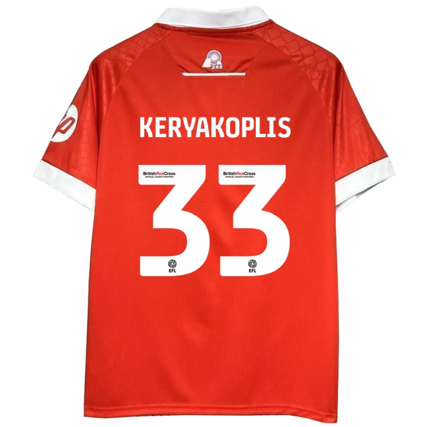 Kandiny Kinder Hannah Keryakoplis #33 Rot Weiß Heimtrikot Trikot 2024/25 T-Shirt