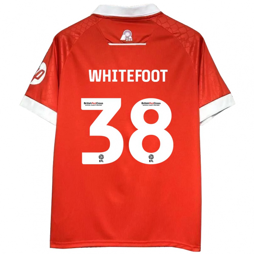 Kandiny Kinder Lily Whitefoot #38 Rot Weiß Heimtrikot Trikot 2024/25 T-Shirt