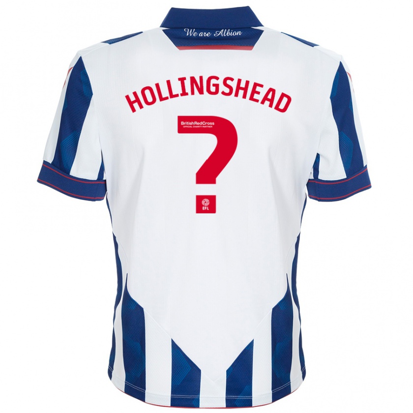 Kandiny Kinder Ronnie Hollingshead #0 Weiß Dunkelblau Heimtrikot Trikot 2024/25 T-Shirt