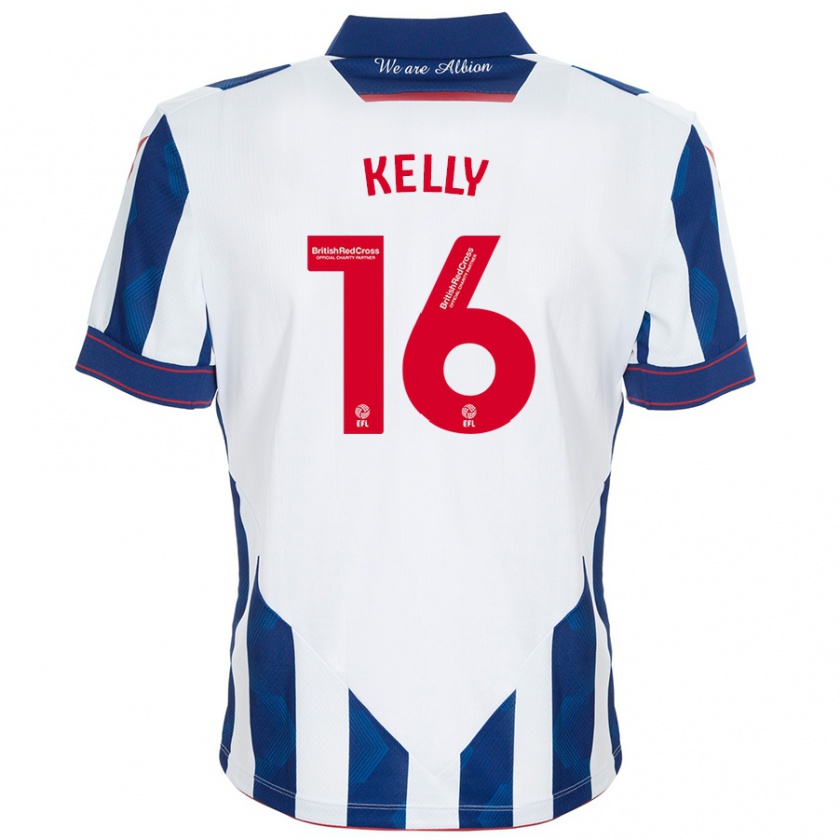 Kandiny Kinder Martin Kelly #16 Weiß Dunkelblau Heimtrikot Trikot 2024/25 T-Shirt