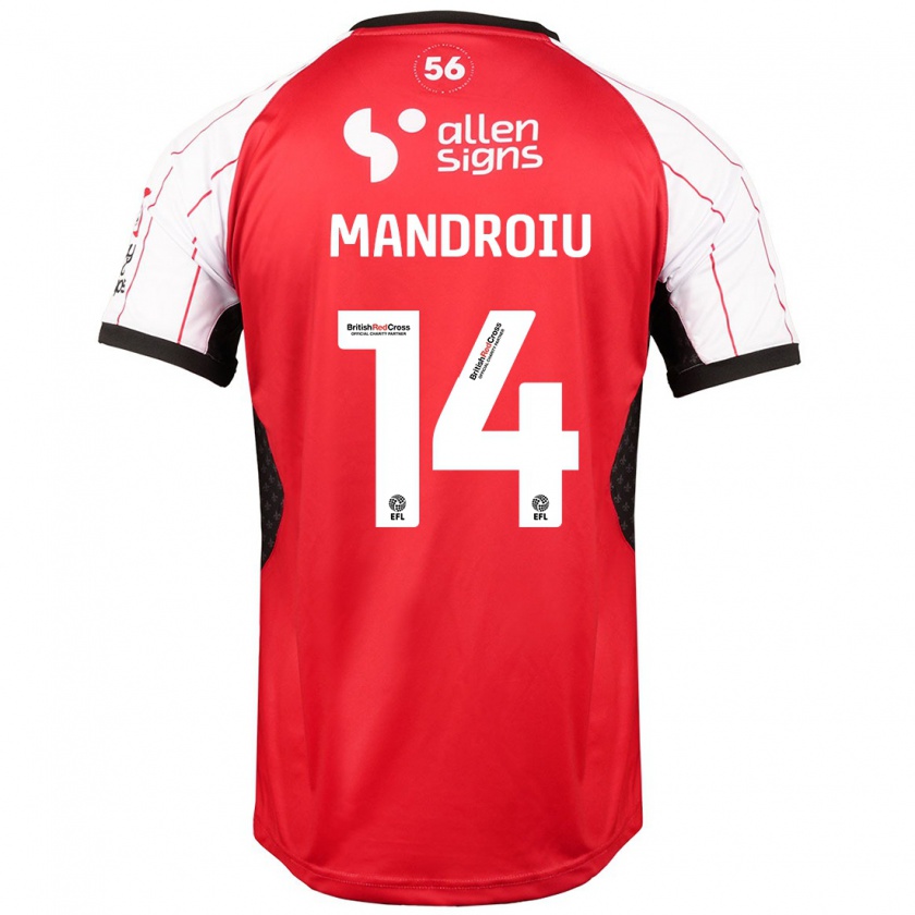 Kandiny Kinder Daniel Mandroiu #14 Weiß Heimtrikot Trikot 2024/25 T-Shirt