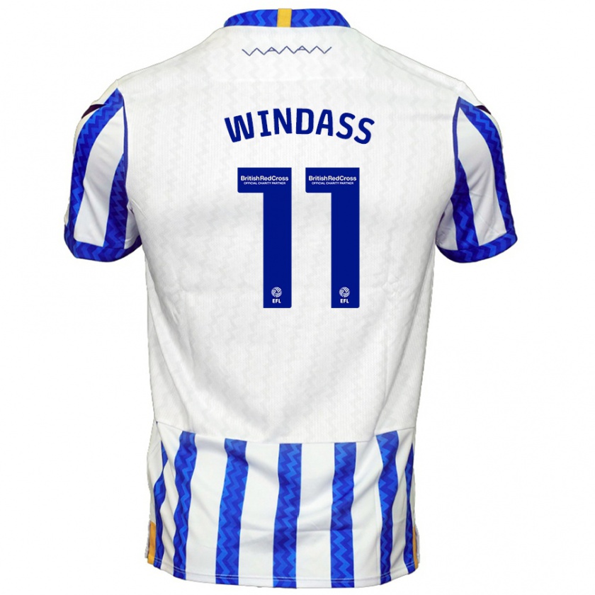 Kandiny Kinder Josh Windass #11 Blau Weiß Heimtrikot Trikot 2024/25 T-Shirt