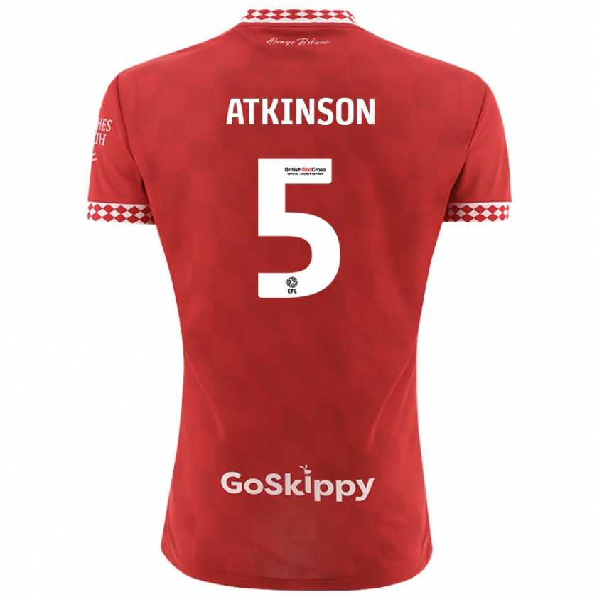 Kandiny Kinder Rob Atkinson #5 Rot Heimtrikot Trikot 2024/25 T-Shirt