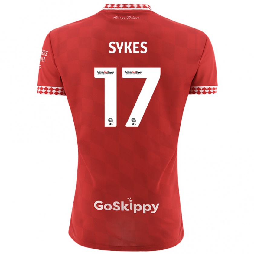 Kandiny Kinder Mark Sykes #17 Rot Heimtrikot Trikot 2024/25 T-Shirt