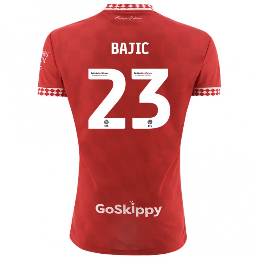 Kandiny Kinder Stefan Bajic #23 Rot Heimtrikot Trikot 2024/25 T-Shirt