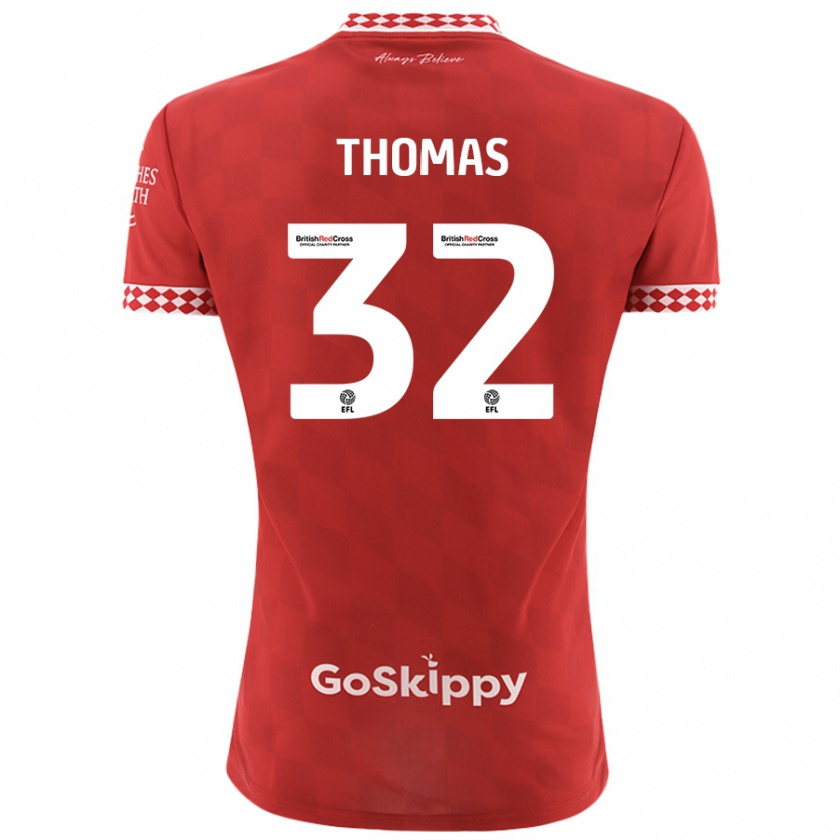 Kandiny Kinder Lewis Thomas #32 Rot Heimtrikot Trikot 2024/25 T-Shirt